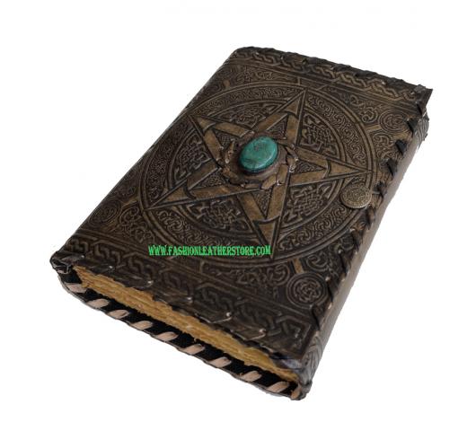 pentagram stone handmade wholesaler Celtic custom design personalize vintage leathers journal Hardcover Diary book 2022 planner book of shadows